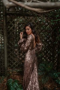 A sequinned Wedding gown like no other! Designed for a bride who can’t imagine herself wearing white on her wedding day. Introducing the Bewitched dress.